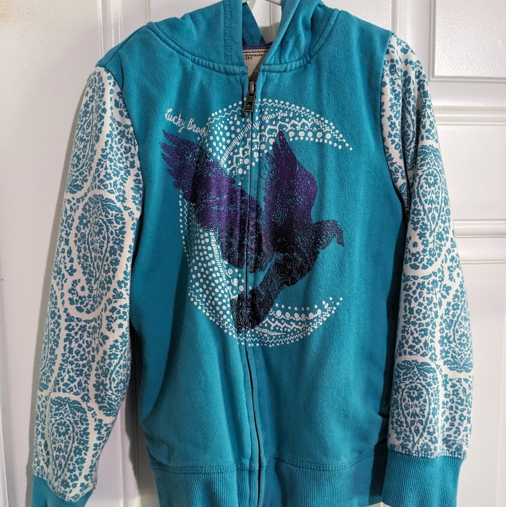 Lucky Brand girls lined full-zip hoodie size 7/8